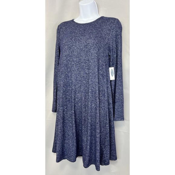 Old Navy Heather Blue Swing Dress Women's Sz Small NWT Long Sleeves - Picture 4 of 13